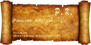 Panczer Kósa névjegykártya